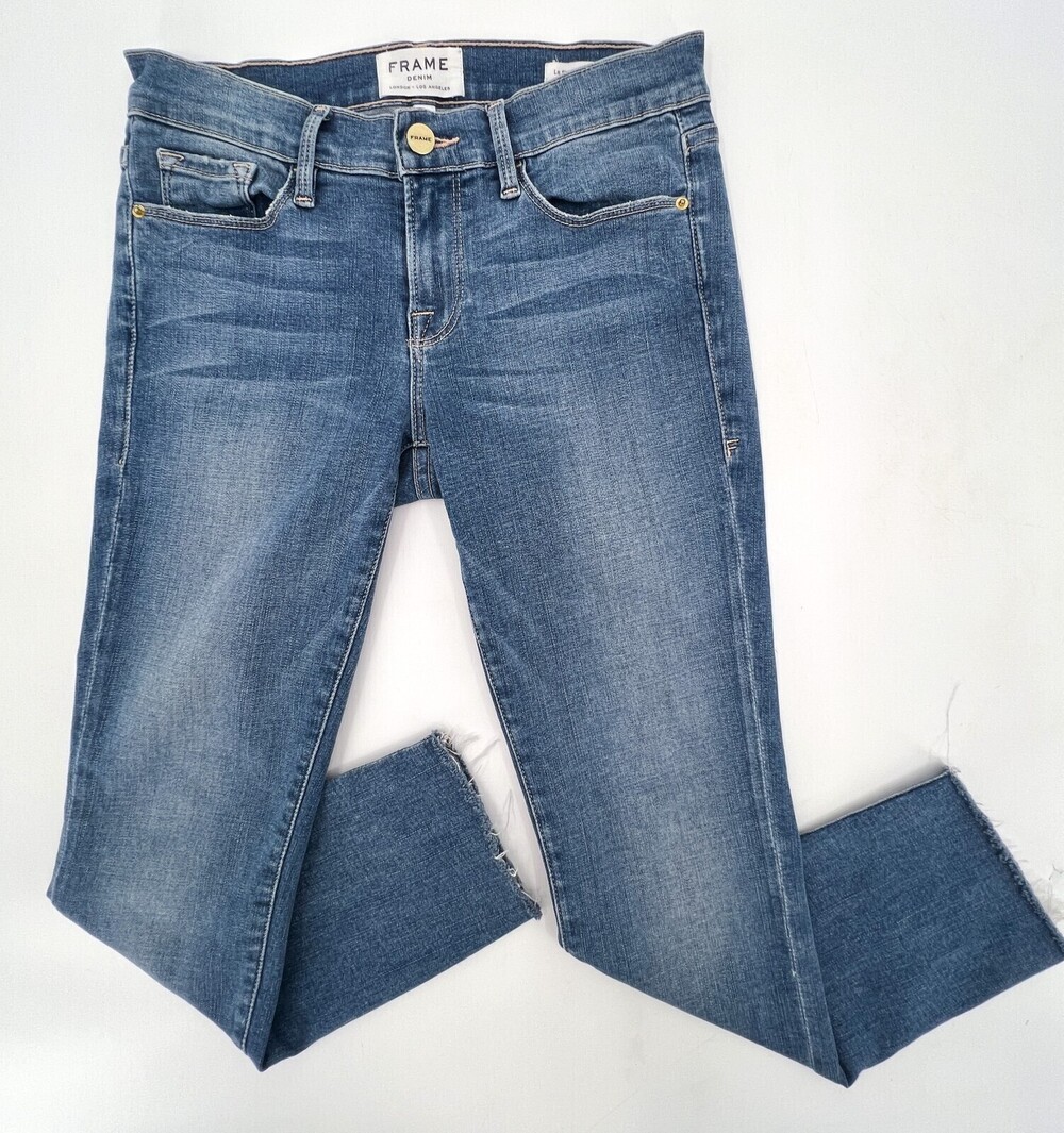 Frame Jeans Womens 26 Blue Skinny Jeanne Low Rise Medium Wash